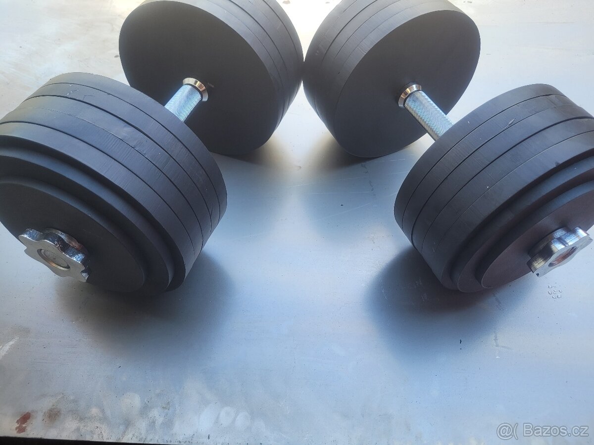 Nakládací jednoruční činky 2× 2,5kg - 60kg - 4