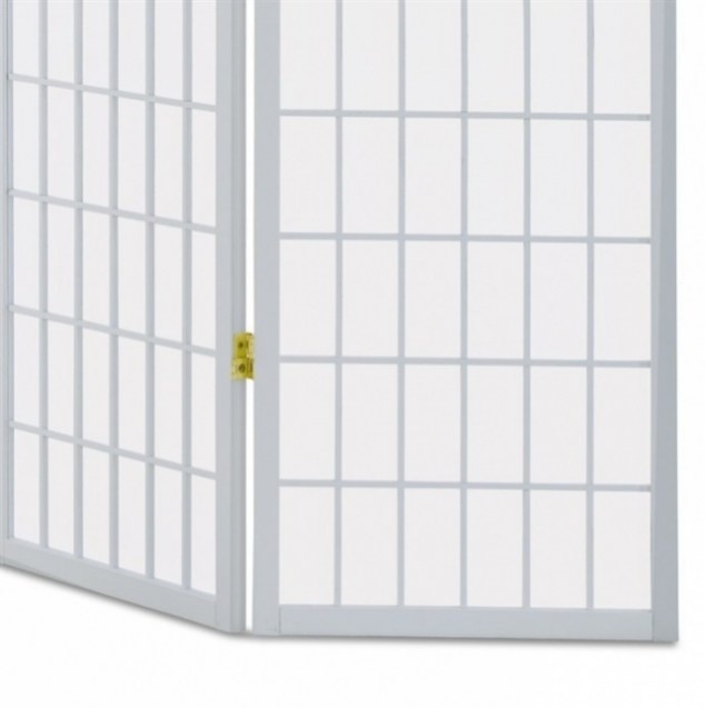 Dřevěný paravan 3 dílný s bílou úpravou - 4