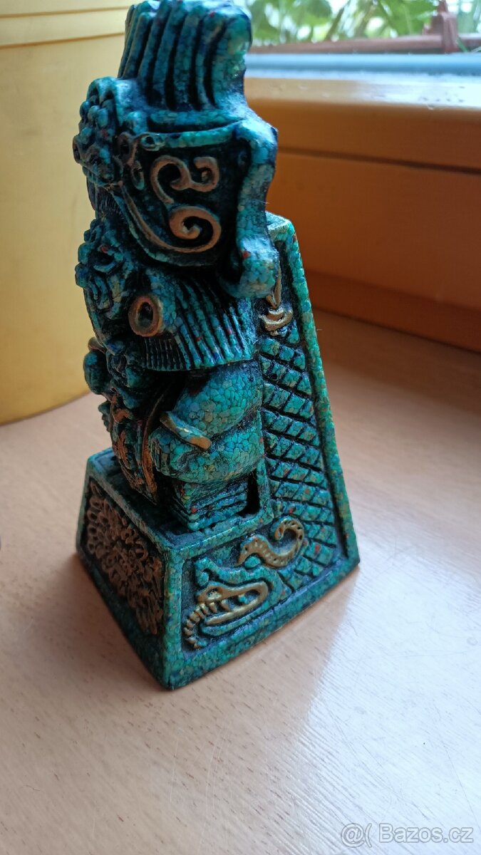 Mayská/aztécká soška Malachit - Zarebski - 4