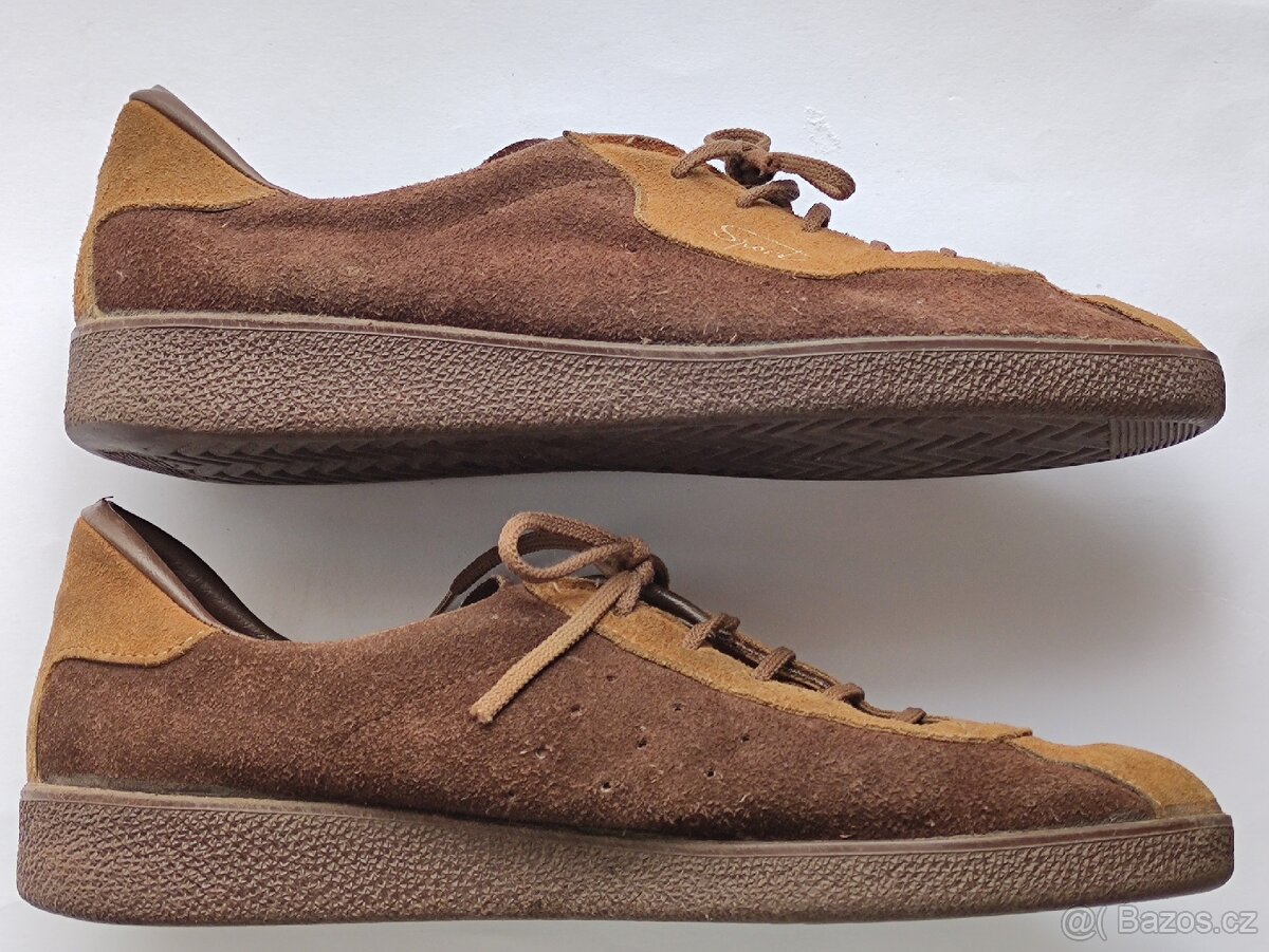 Retro semišové tenisky Snaha, vintage kožené boty, 43-44 - 4