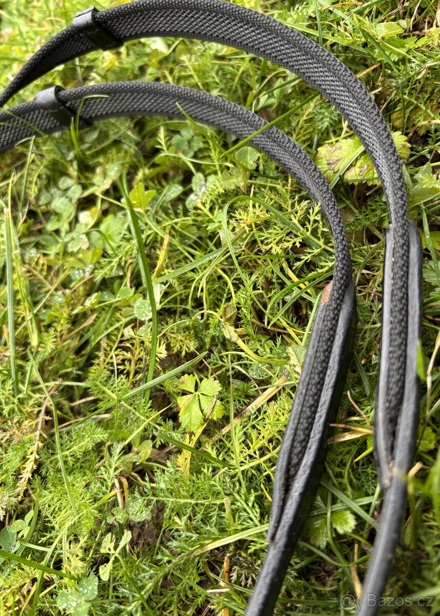 Honební otěže černo/šedé plátěné - 4