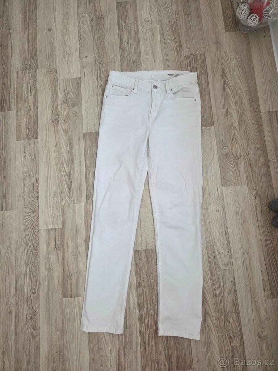 Bílé elastic. džíny Marks Spencer UK 12/M/L - 4