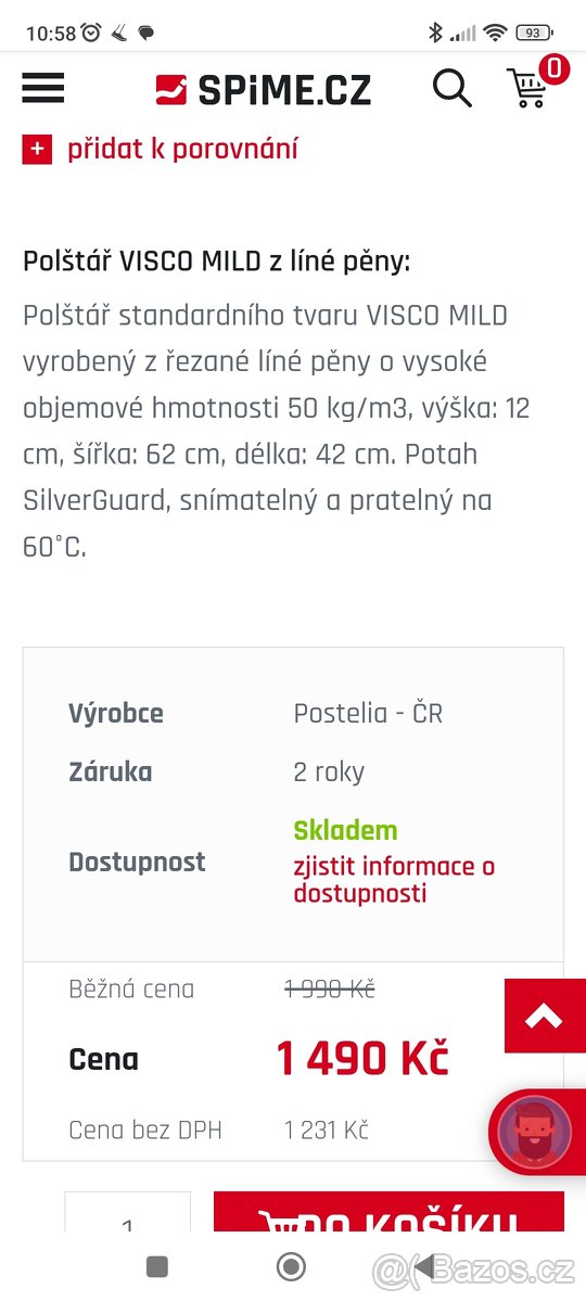 2x NOVÝ polštář - VISCO pěna - 4