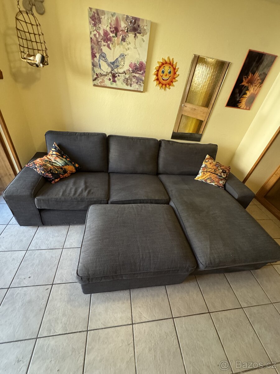 Sedačka Ikea Kivik Tresund antracit + Podnožka - 4