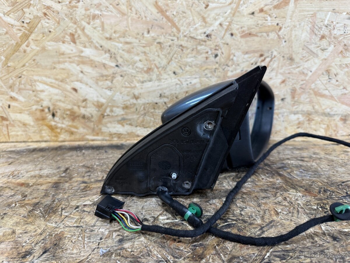 PRAVÉ ZPĚTNÉ ZRCÁTKO VW PASSAT B7 9 PIN 3C0857934A ŠEDÁ MET. - 4