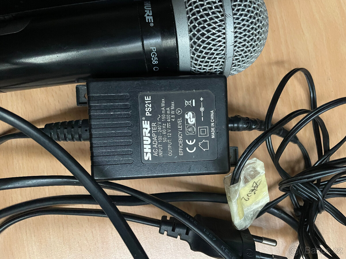 SHURE dvoukanálový přijímač + ruční mikrofon, kapesní vysíl - 4