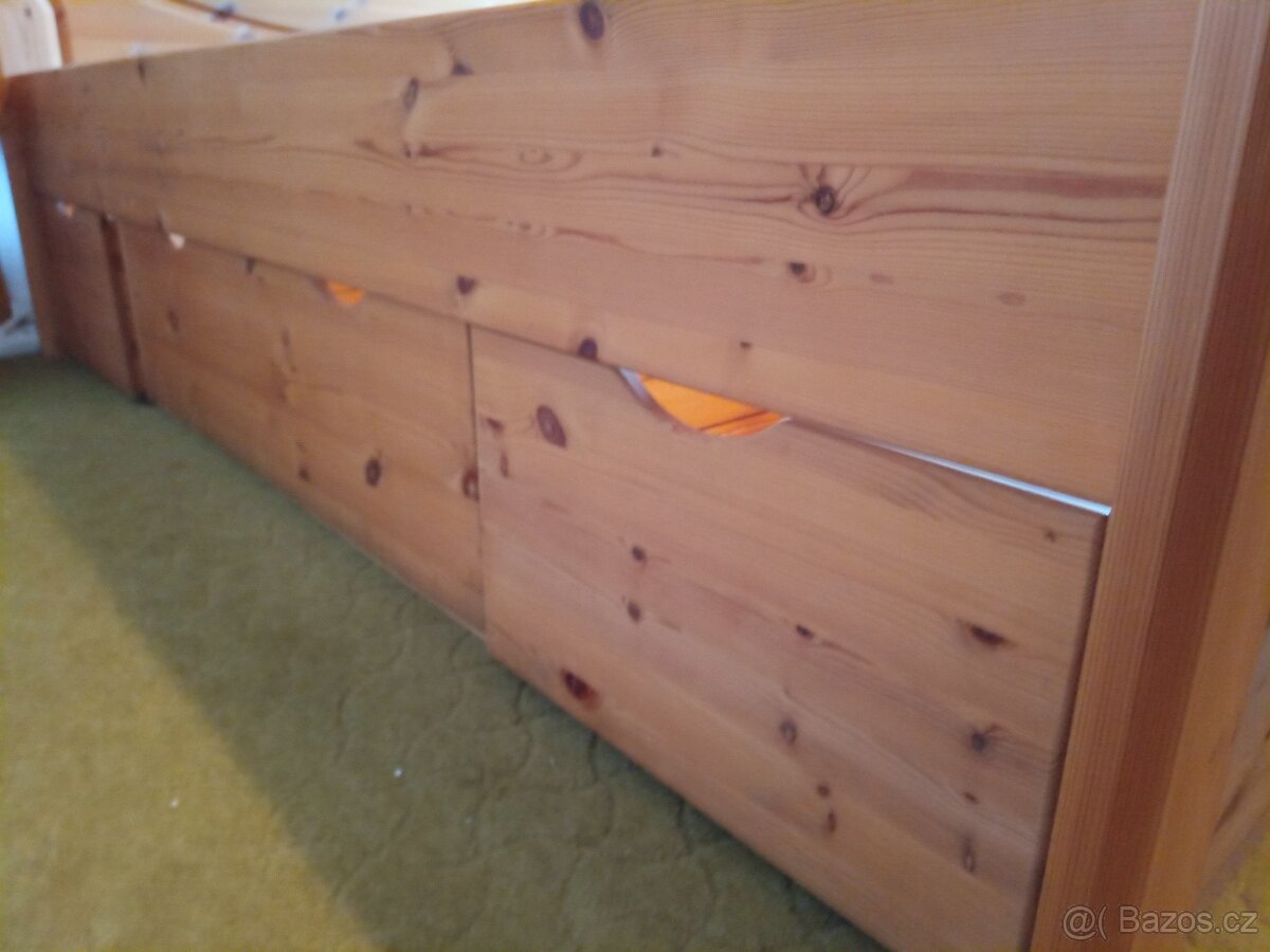 Postel 140x200 cm - borovice - 4