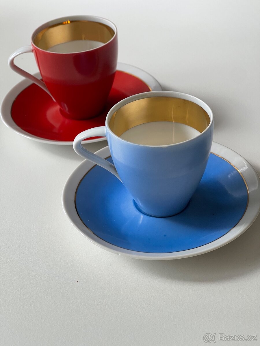 Retro moka šálky s podšálky - 4