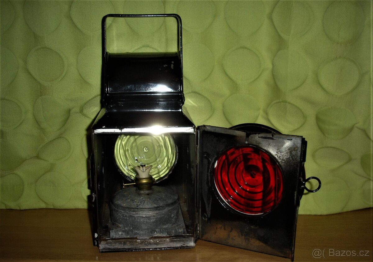 DRÁŽNÍ LAMPA - VELKÁ PETROLEJKA KOMPLETNÍ... - 4