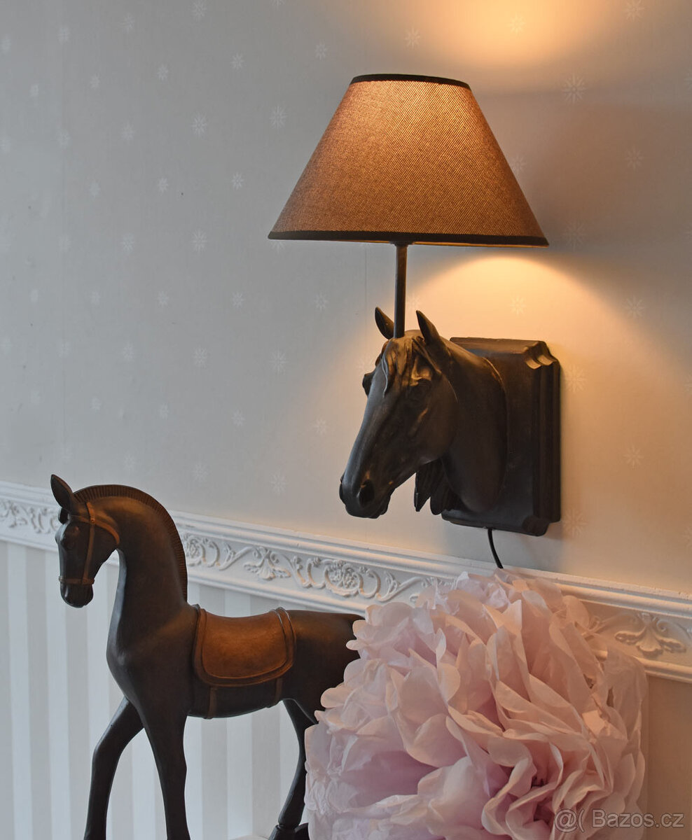 Nástěnná lampa Koňská hlava, černá - 4