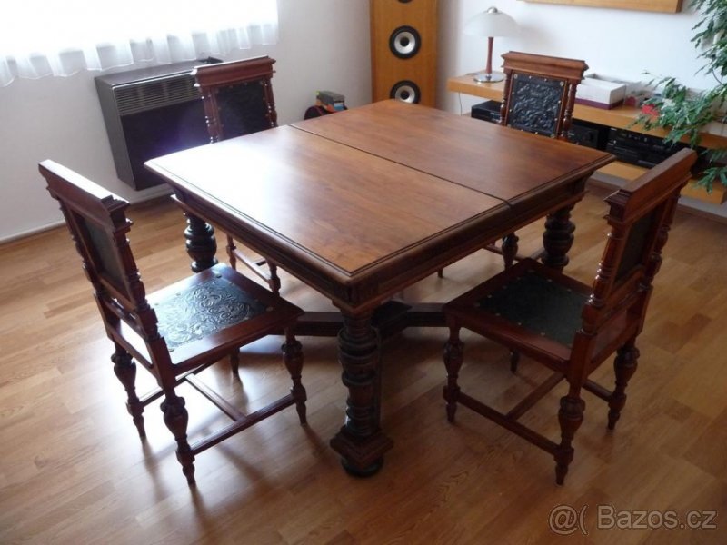 historický stůl ořech r.1880 - 4