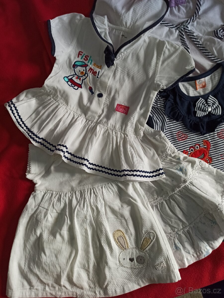 Mix 4x šaty vel. cca. 6-12m, , 1x komplet vel 62 - 4