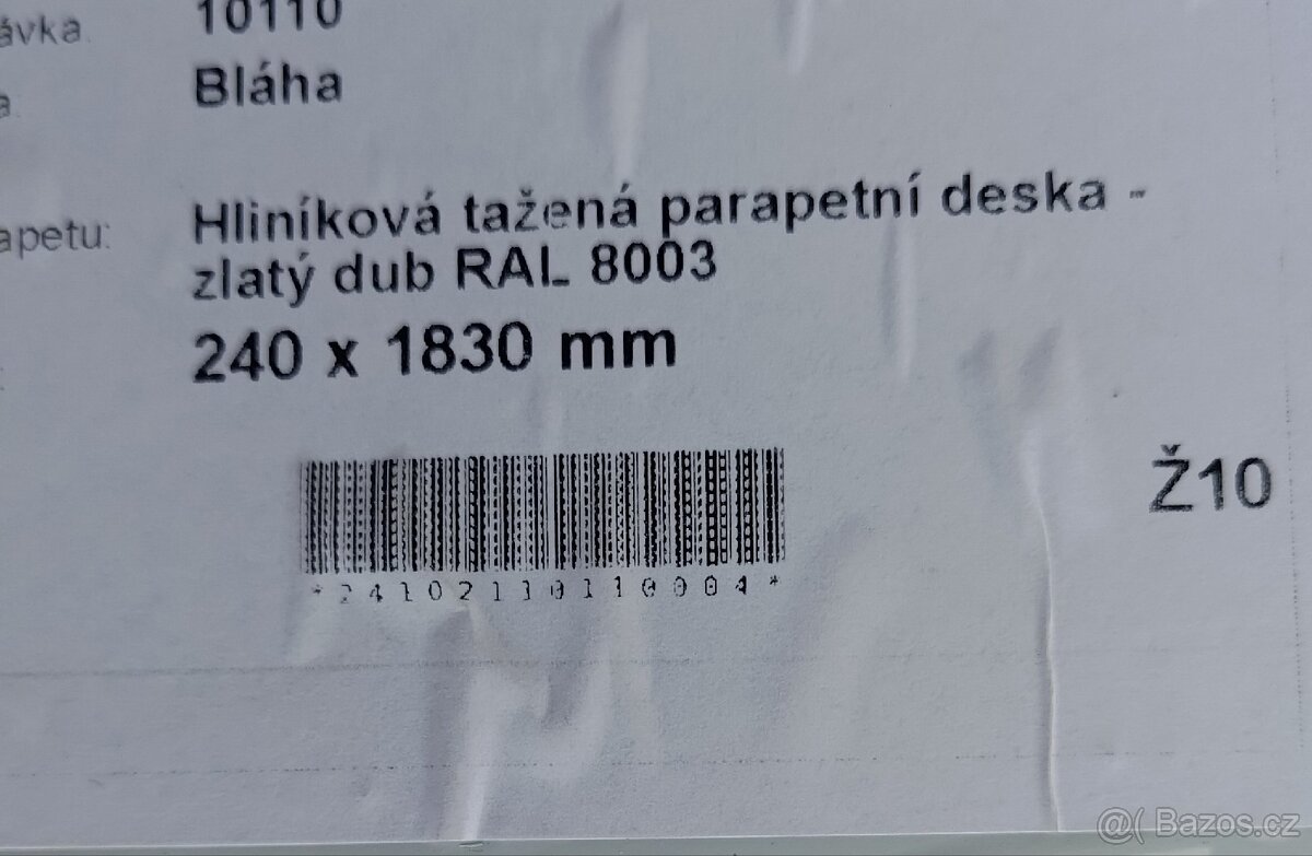 Venkovní hliníkový parapet 183cm - 4