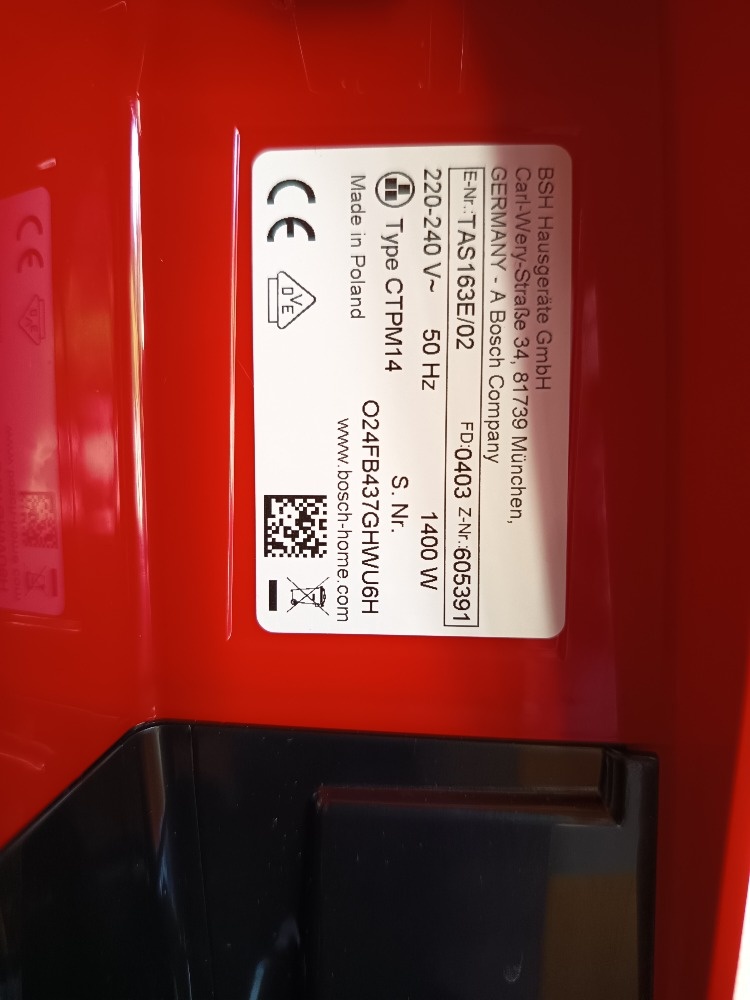 Prodám kávovar Bosch TAS163E, červená - 4