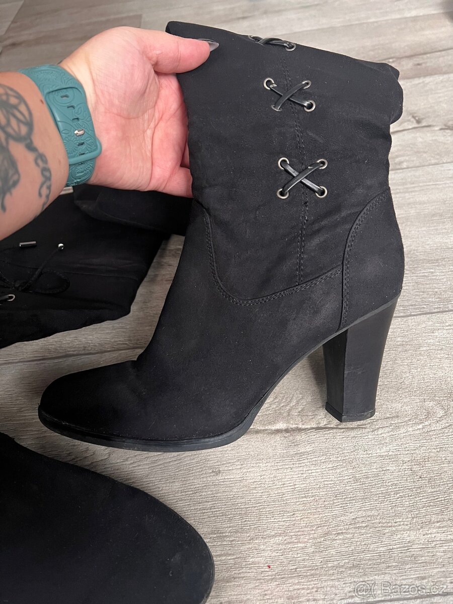 Vysoké kozačky na podpatku - 4