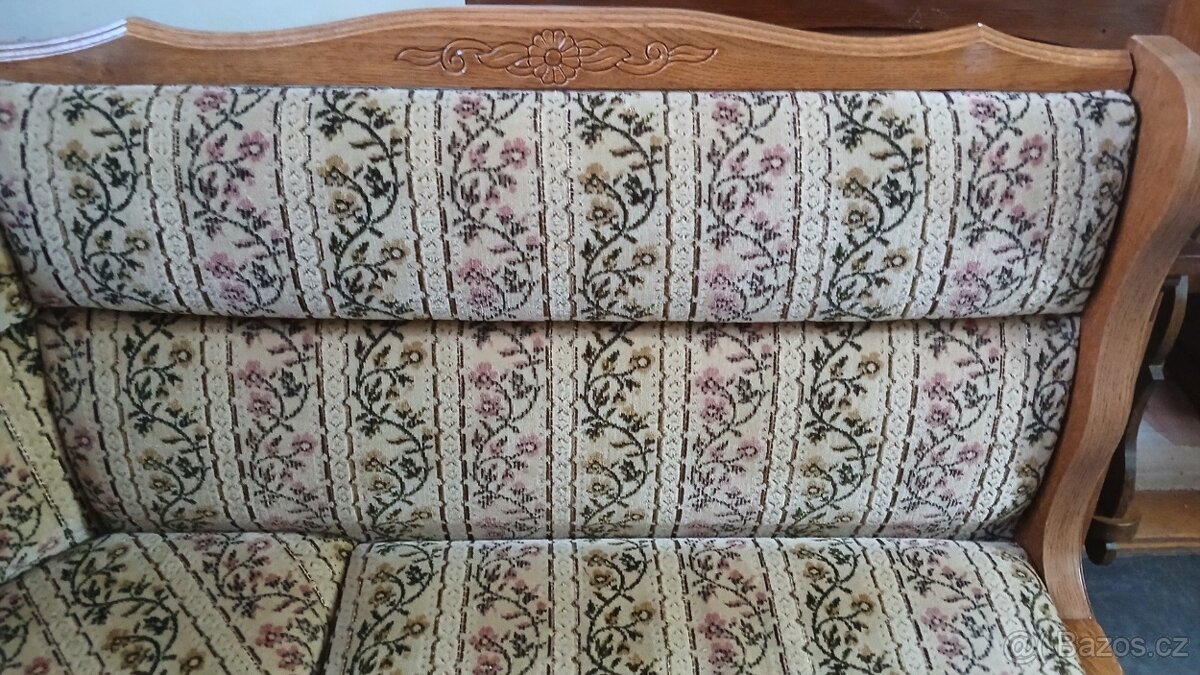 Rustikální rohová lavice+rozkl.stůl+2židle - 4