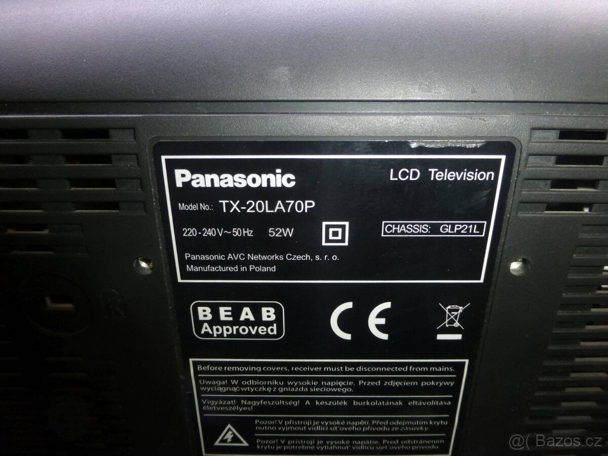 LCD televize 50cm PANASONIC, 5:4, nemá HDMI ani DVBT2 - 4
