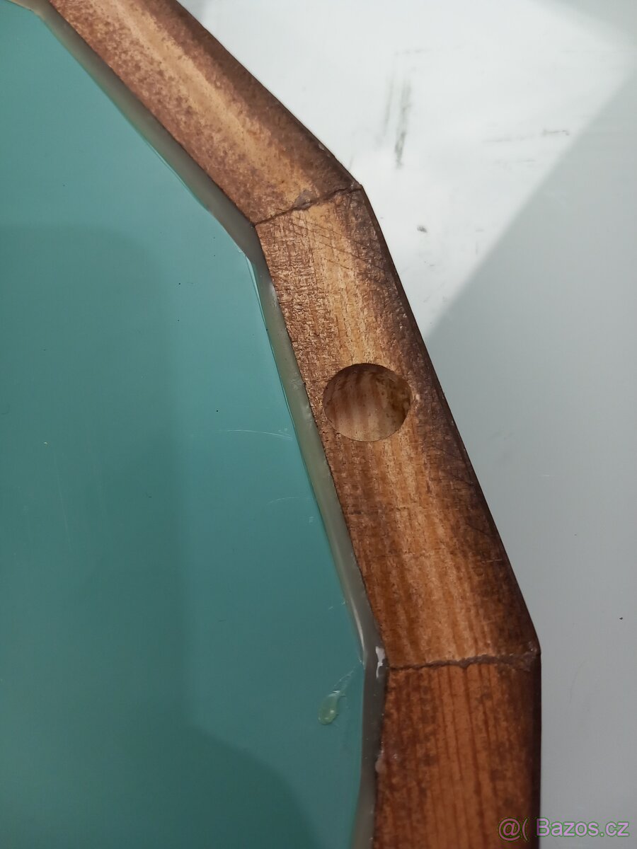 Zrcadlo v dřevěném rámu - nové - 4