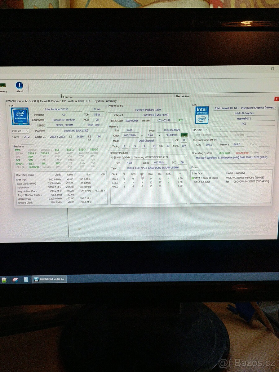 HP Prodesk 400SFF+LCD+klávesnice+myš - 4