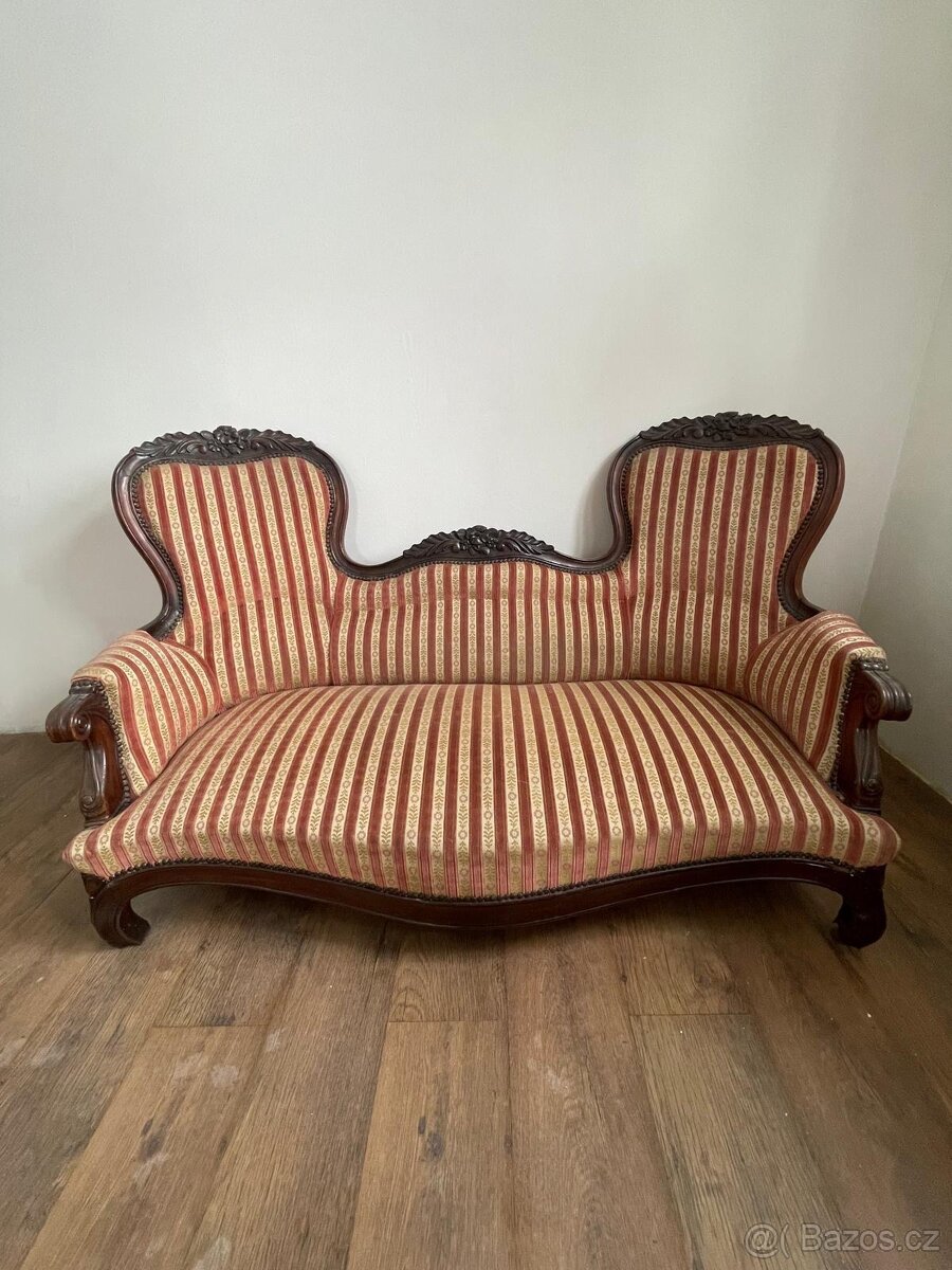Pohovka,sofa ,látková ,starožitná - 4