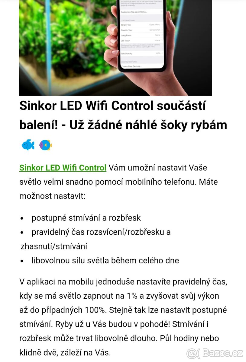 Prodej akvarijního světla Sinkor Led 90cm bílá 30w s wifi - 4
