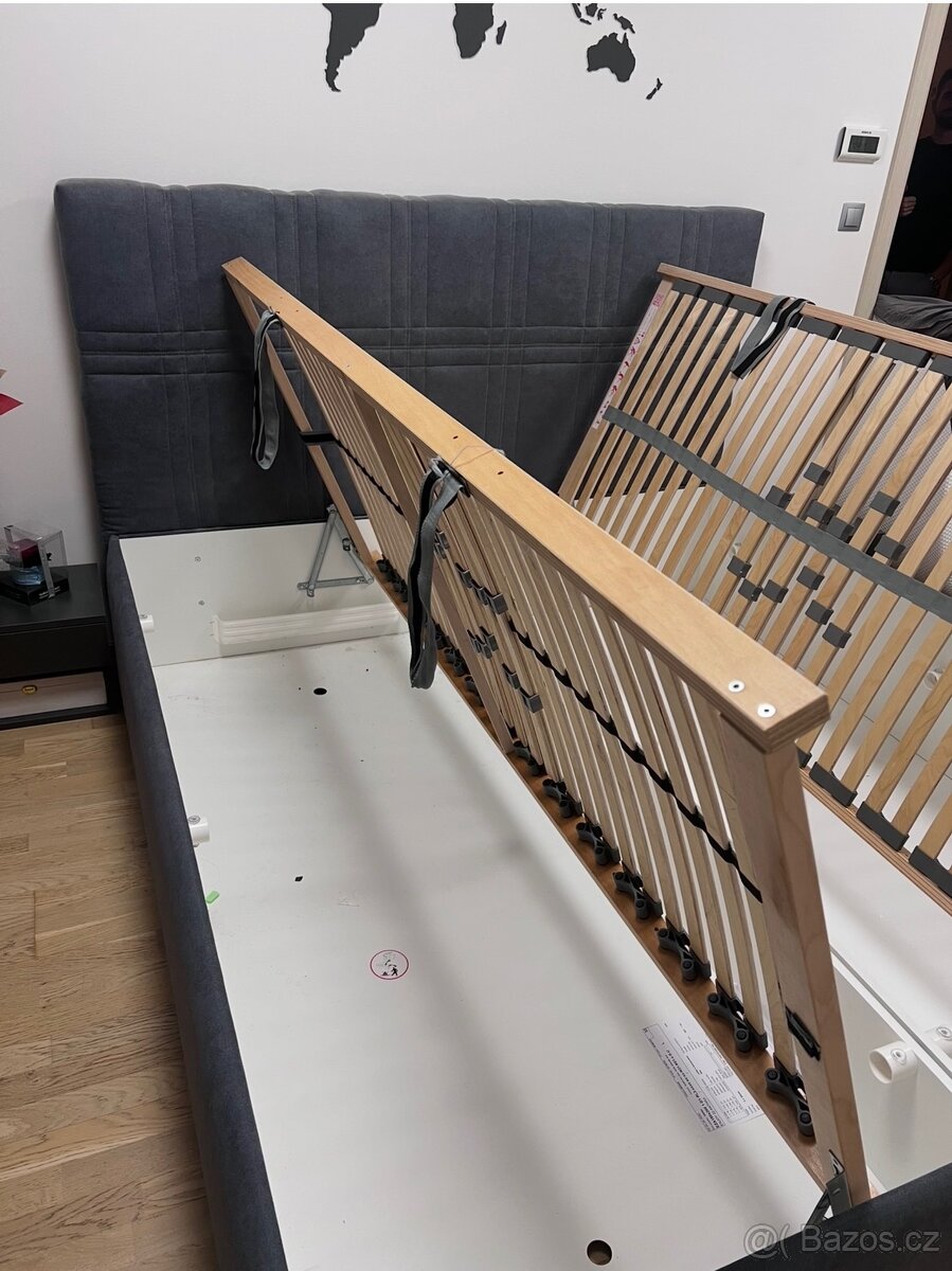 ČALOUNĚNÁ POSTEL ELZA 180X200, BARVA:ENJOY 22 ANTRACIT;S ROŠ - 4