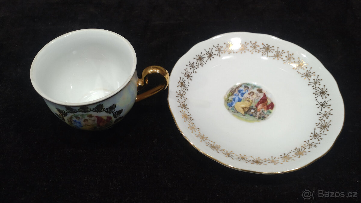 Porcelánový hrníček , talířek , Karlovarský porcelán . - 4