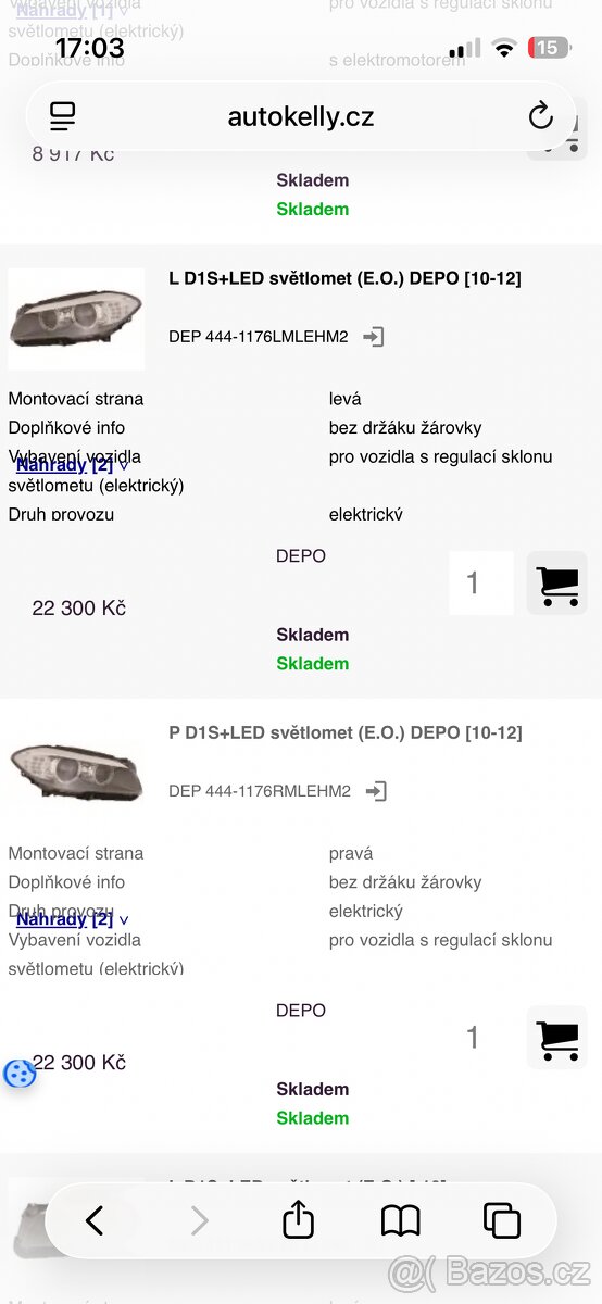 BMW f10,f11 přední světla - 4