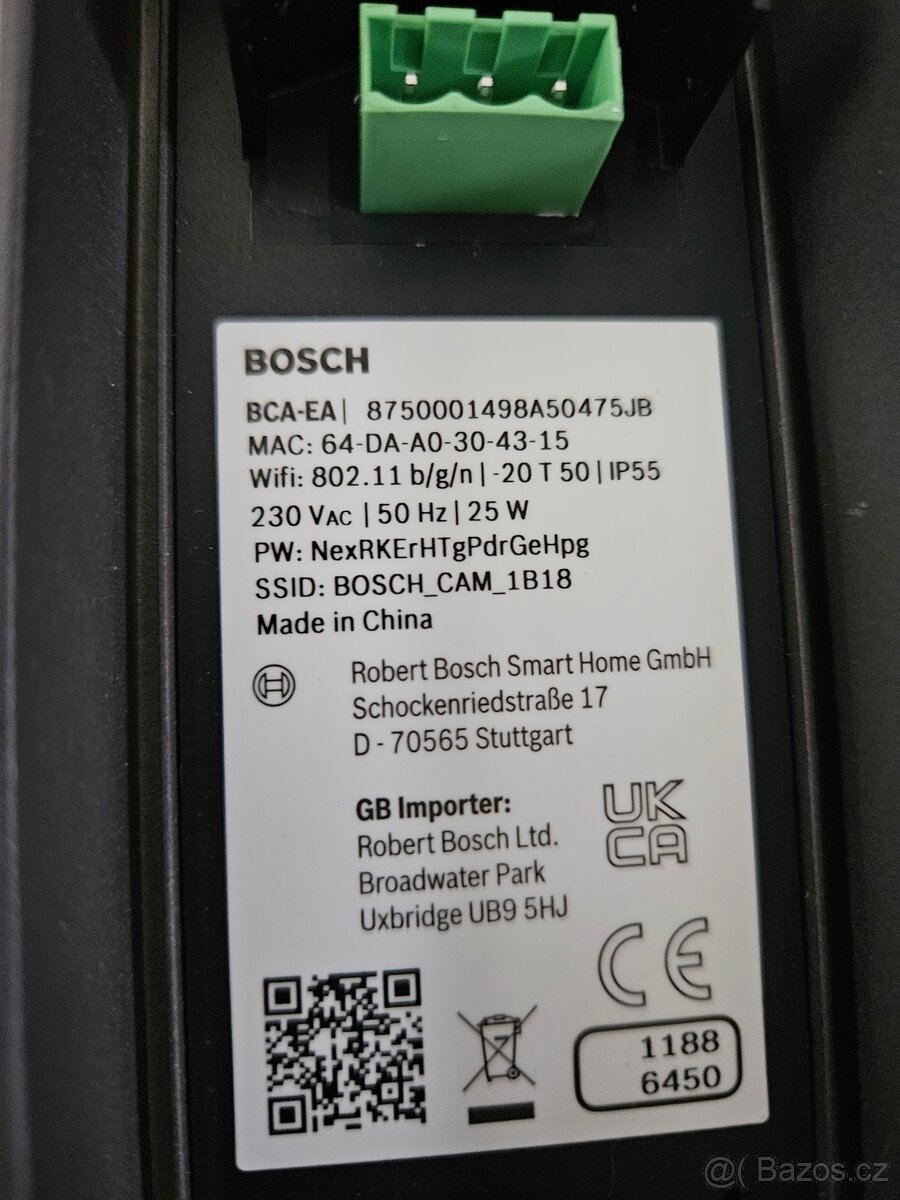 Chytrá kamera Bosch BCA-EA - Nová, pouze rozbalená. - 4