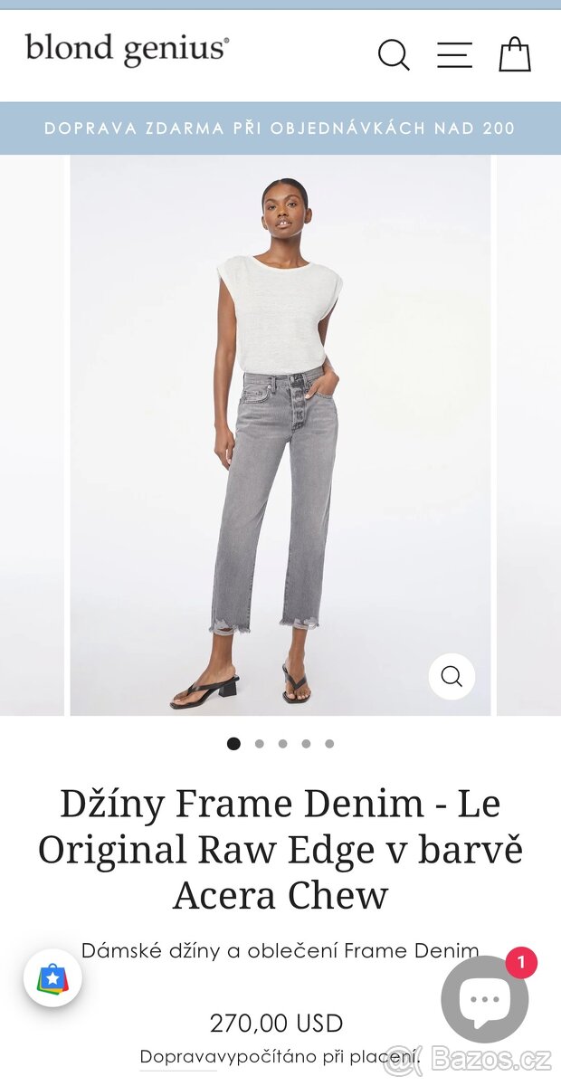 Frame dámské luxusní džíny ke kotníkům vel. S/M - 4