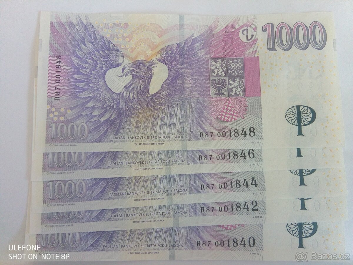 1000 Kč s přítiskem, série R14 - 4