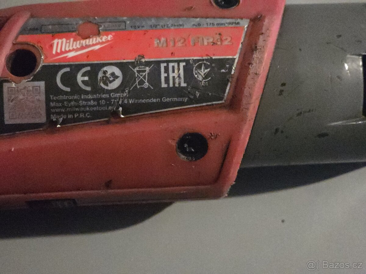 Aku 1/2" Milwaukee M12 FIR12-0, 81 Nm ráčna - 4