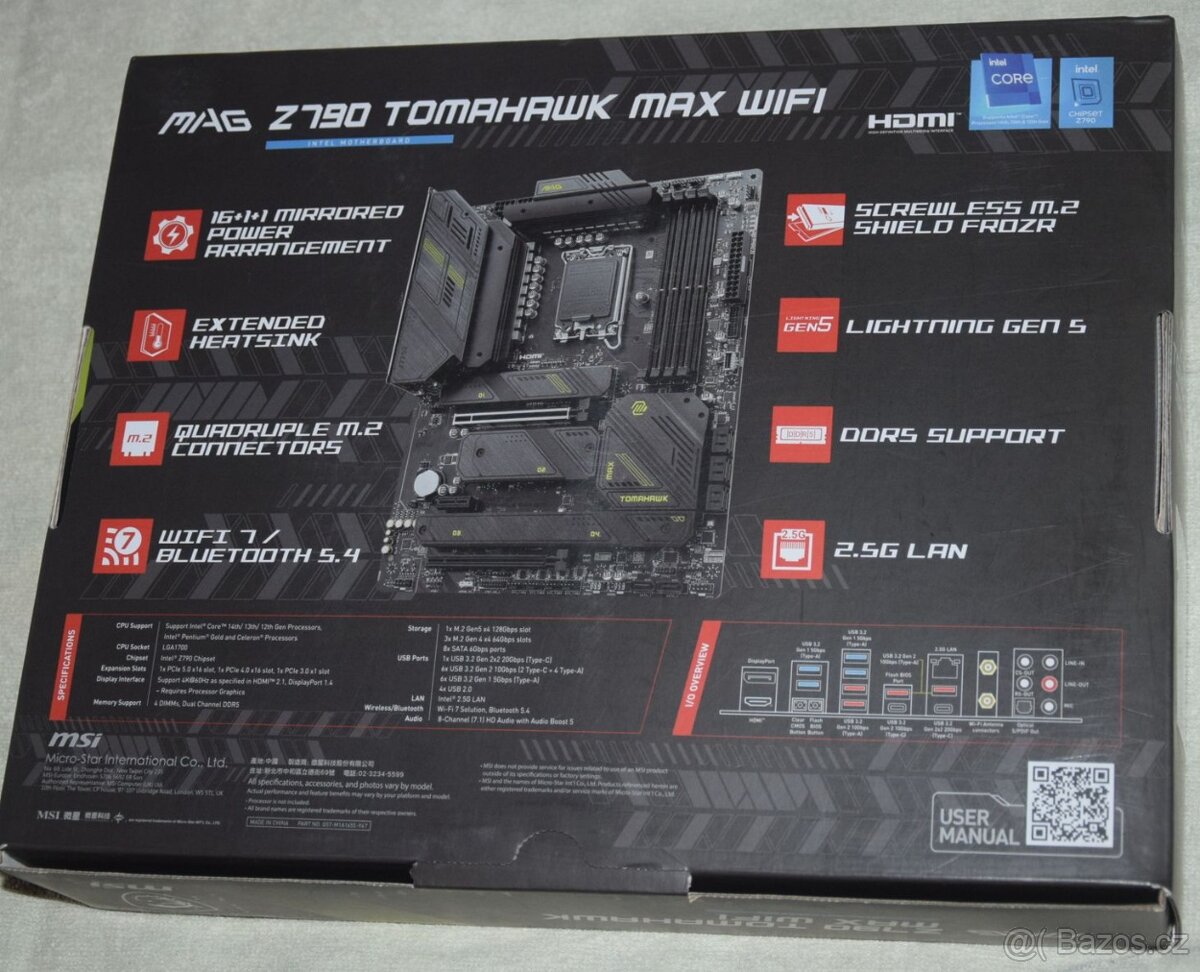 MSI MAG Z790 TOMAHAWK MAX WIFI nová, socket 1700 záruka/2027 - 4