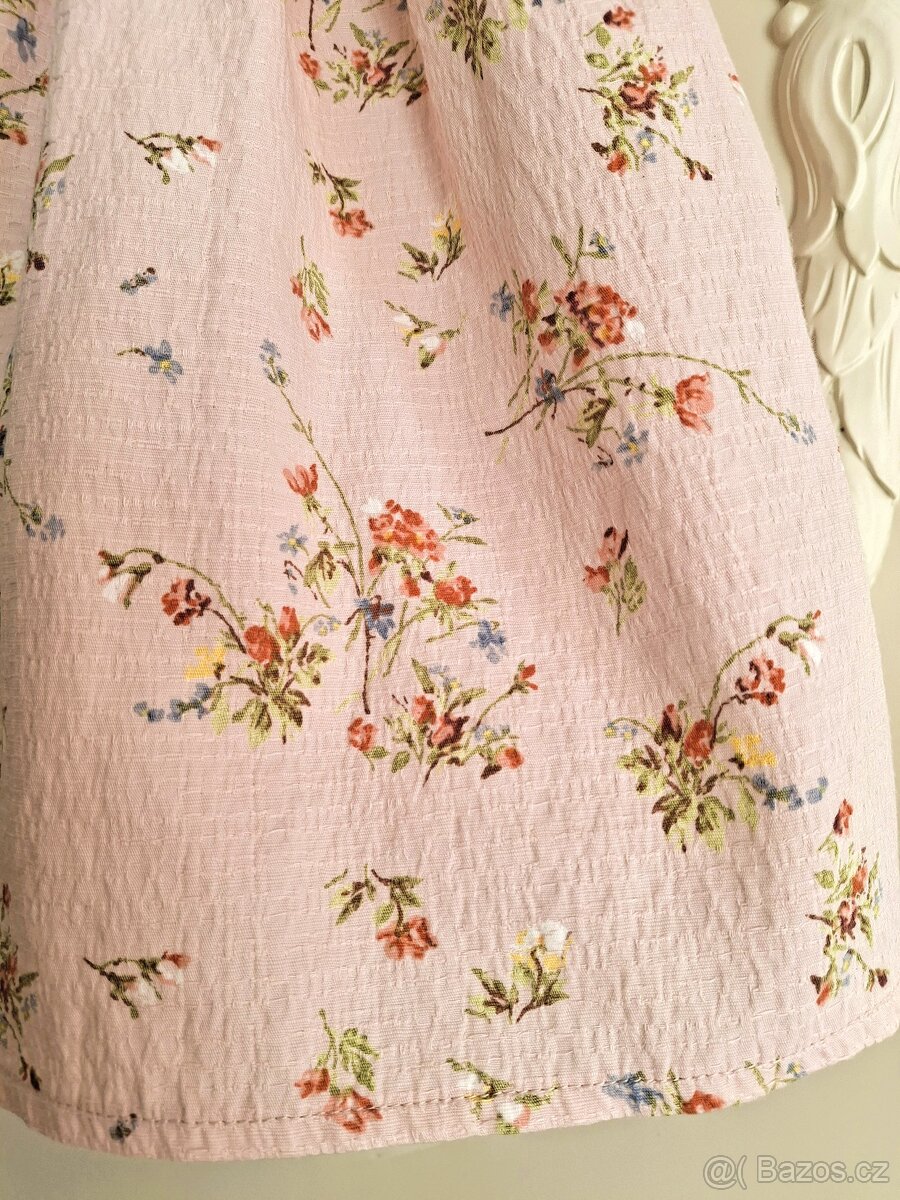 Nádherné šaty luční kvítí Next 104 růžové meruňkové - 4