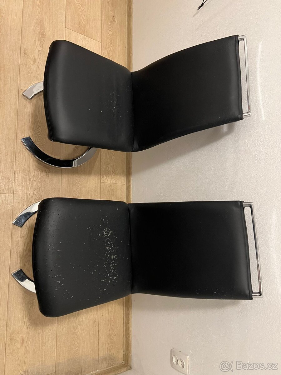 Kožené konferenční židle s kovovým rámem (+2 staré zdarma) - 4