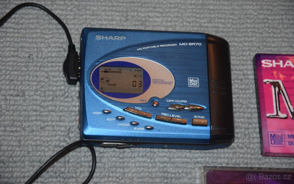Minidisc SHARP MD-SR70, media,manual, příslušenství - 4