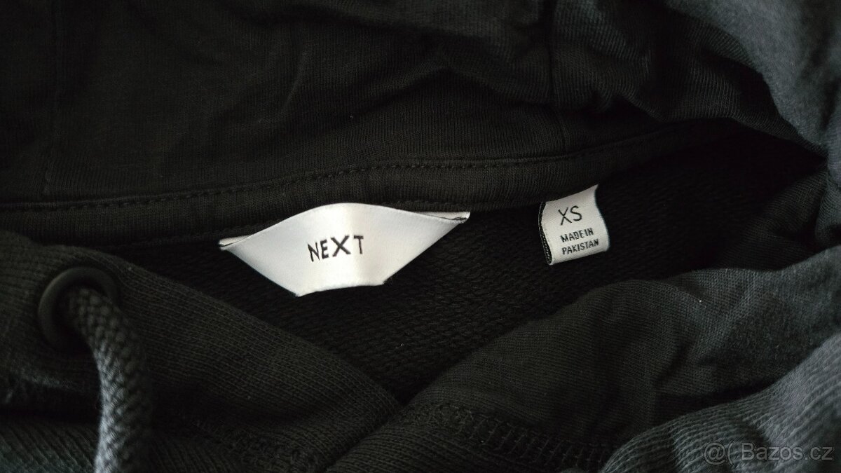 Černá basic mikina bez potisku s kapucí Next - 4