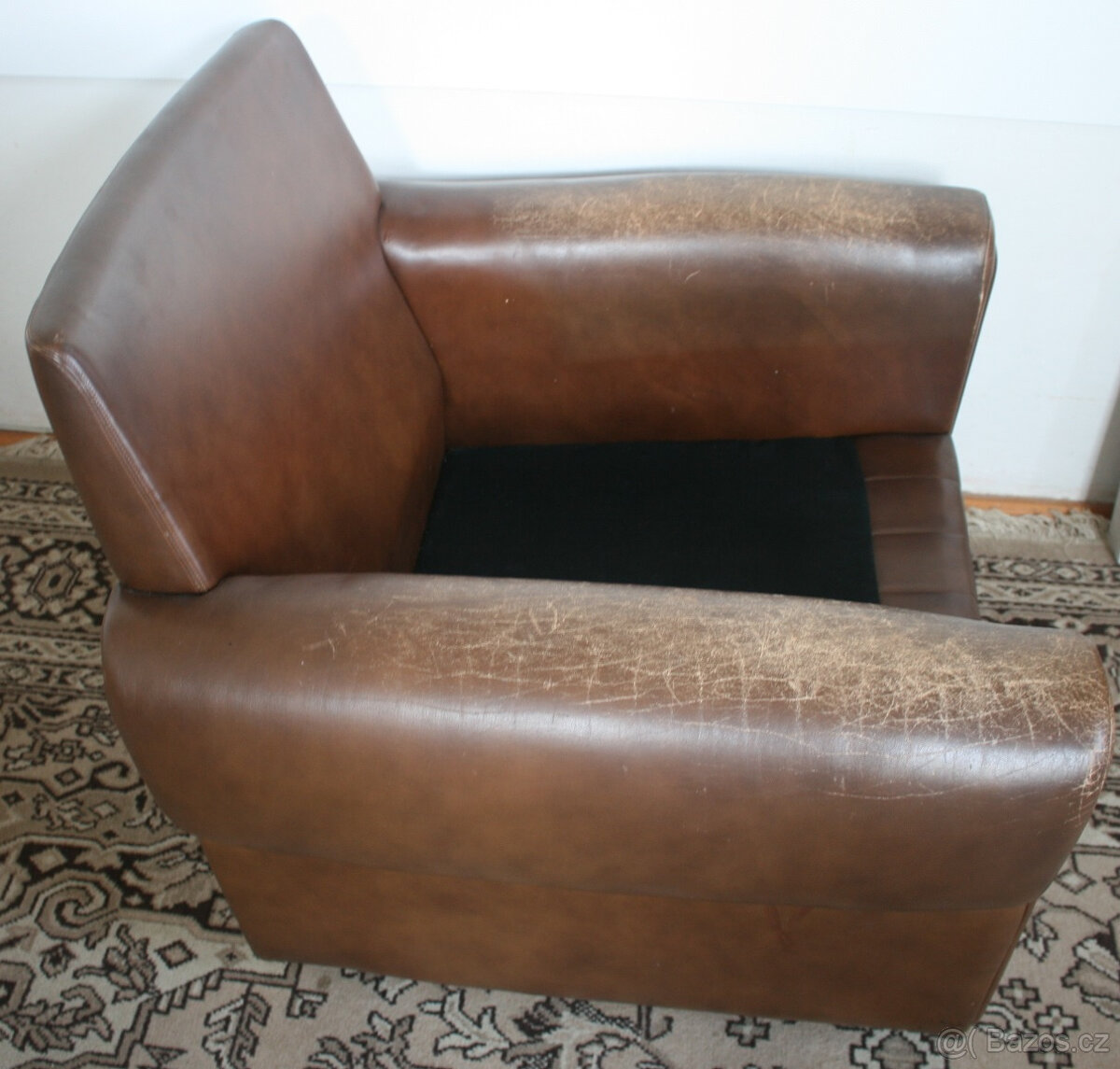Vzácná dvojice původních kožených křesel UP závody Brno 1969 - 4