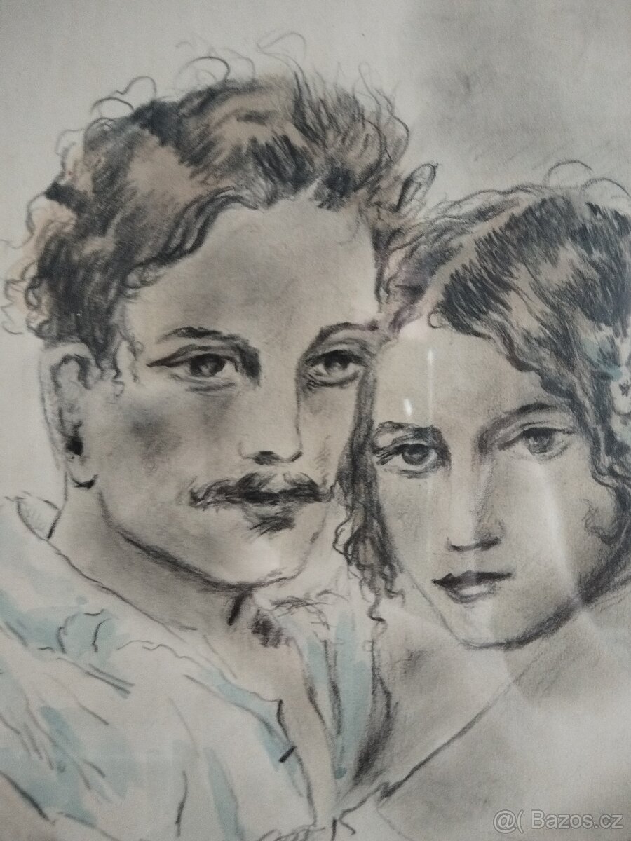 obraz MILENCI, sign. Jaroslav Štika - 4