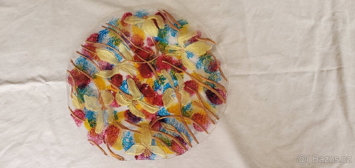 Malovaná skleněná mísa - 4