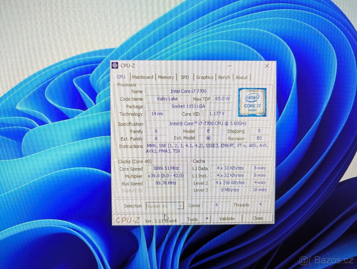 Intel Core i7-7700 - 4C/8T - 3,6 - 4,2 GHz - 4