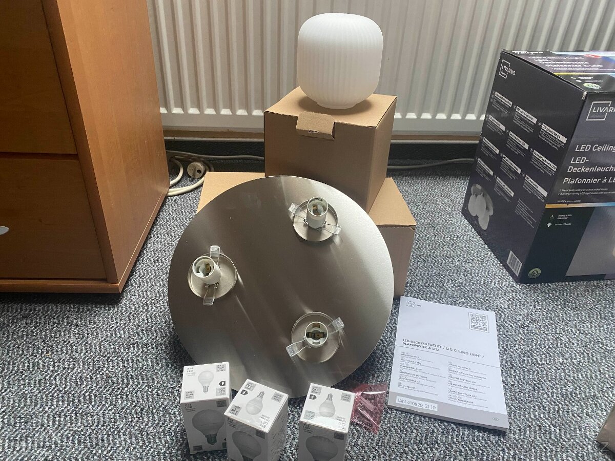 4x Stropní světlo LIVARNO (3 žárovky E14 3000K) - 4