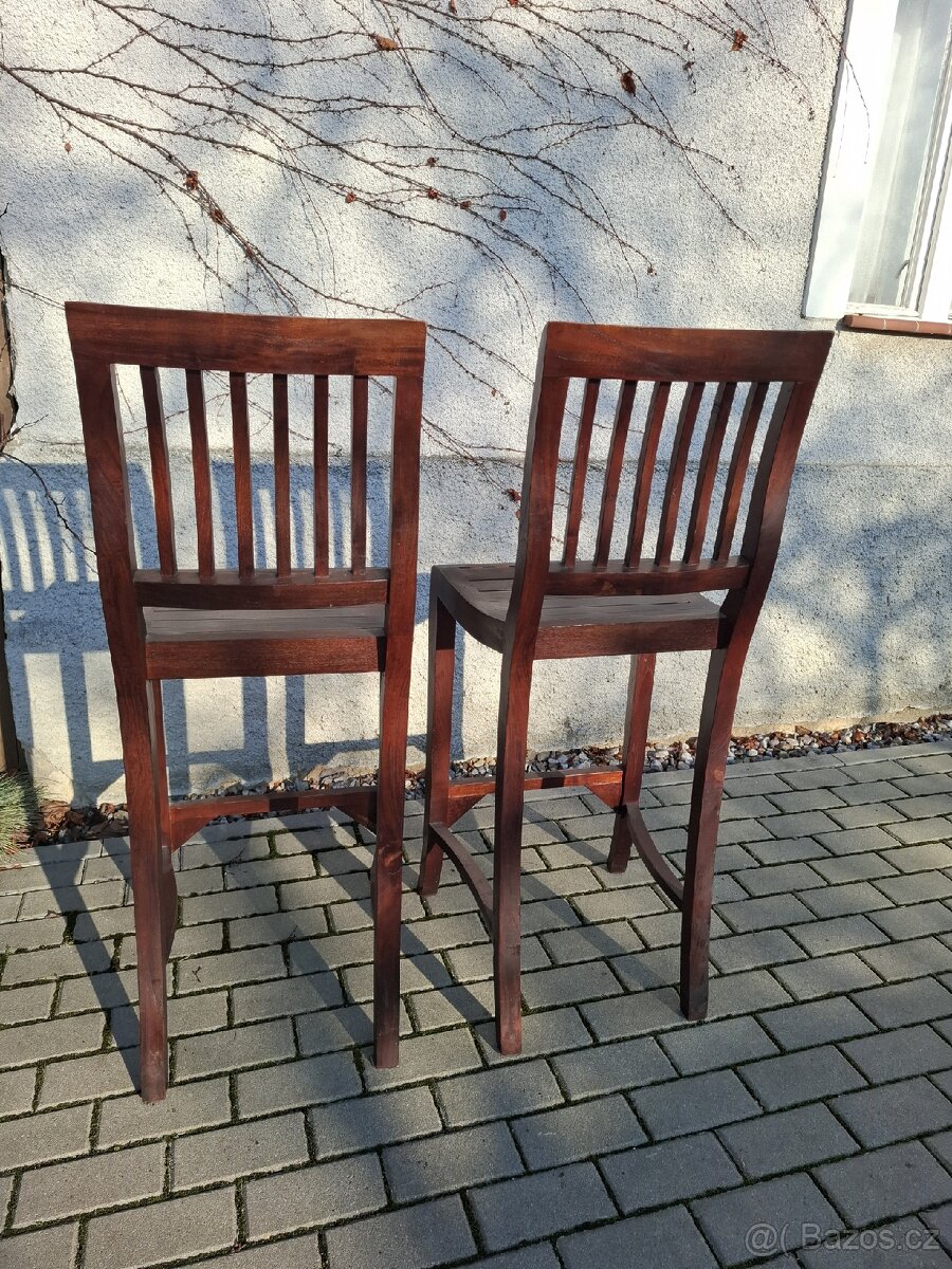 2x barové židle masiv - 4
