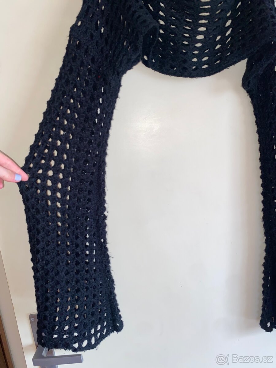 Černý bolerko/svetr s dlouhými rukávy - 4