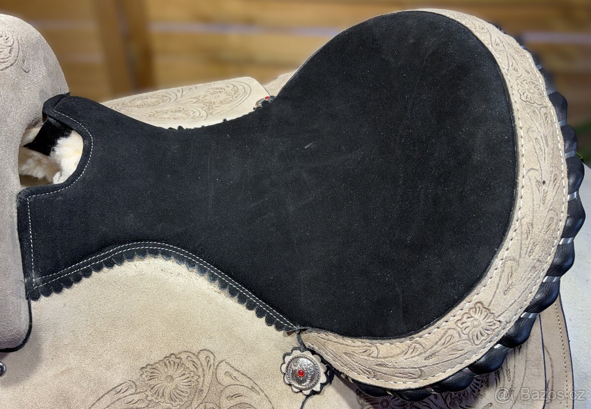 Westernový sedlový komplet 16) světle přírodní - 4