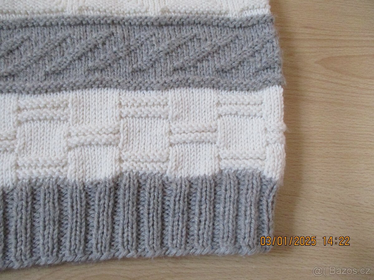 Pánský ručně pletený svetr M-L - 4