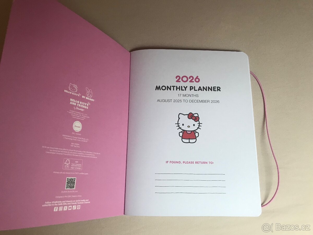 Hello Kitty Dětské měsíční diáře 2026 - 4