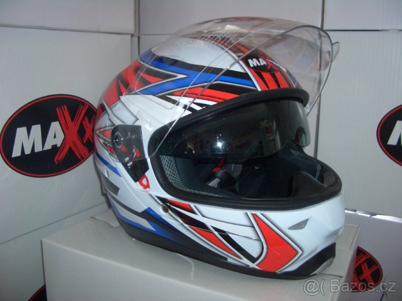 Integrální přilba Maxx Tricolor se sluneční clonou -VÝPRODEJ - 4
