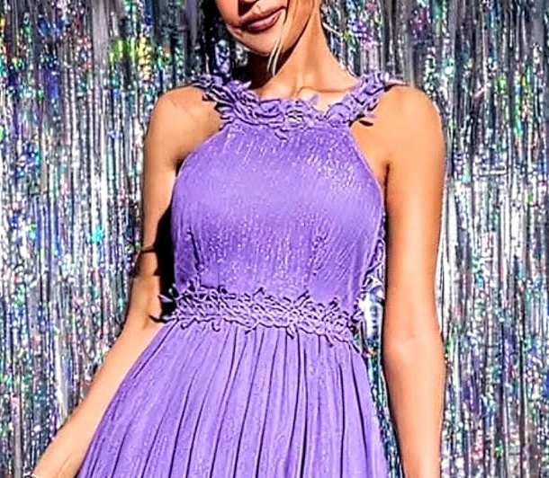 NOVÉ plesové šaty TŘPYTIVÉ FIALOVÉ - 4