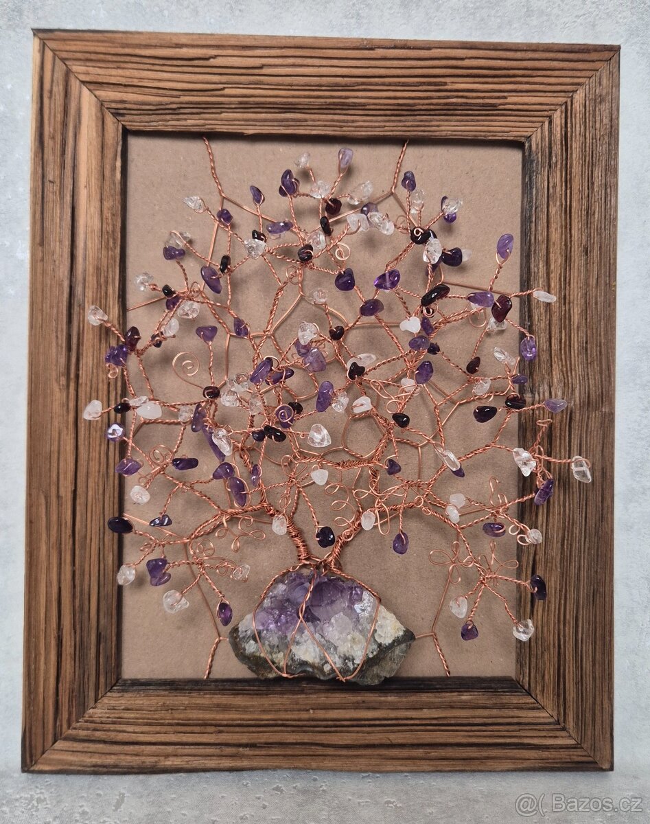 🌳 Strom života a štěstí v obrazu – Jabloň hojnosti -Ametyst - 4